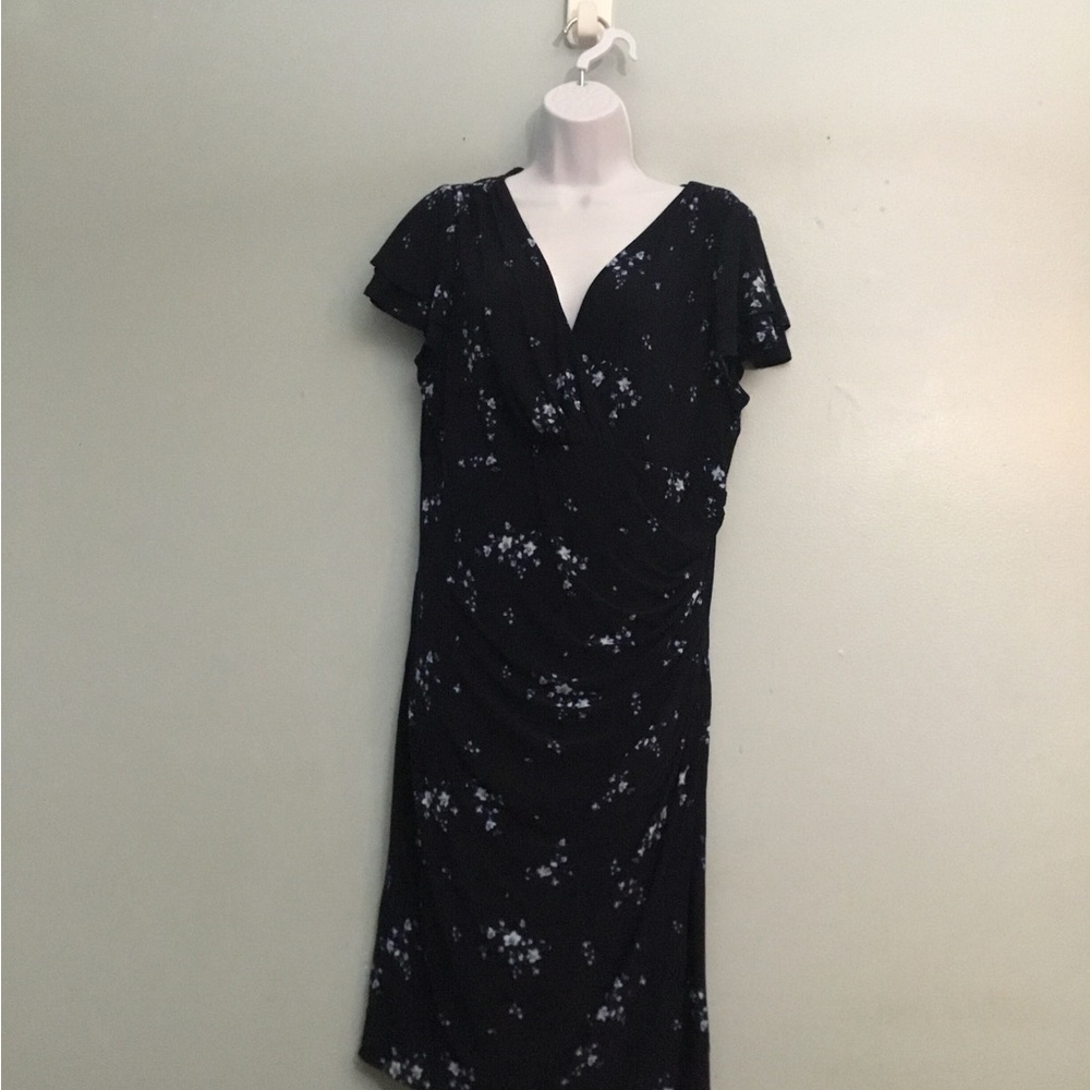 Lauren Ralph Lauren Navy and Light Blue Tie-Dye Top
